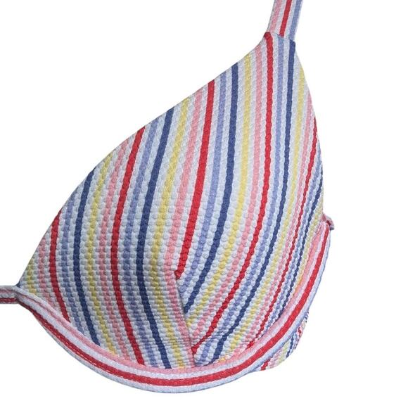 ✨Onia Wired Bikini Top Rainbow Seersucker Striped Size Small - Picture 2 of 5